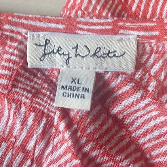 Lily White Button Front Tie Neck Tank Top XL - Picture 6 of 8